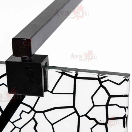 Душевая перегородка AvaCan MB120 120х200 стекло с рисунком профиль черный