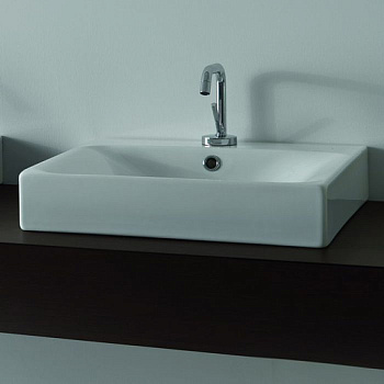 Раковина из сантехнического фарфора Kerasan Cento 353001*1 50х45 накладная цвет белый 1 отверстие под смеситель