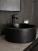 Раковина керамическая Gid Esfera 53382 40х40 накладная цвет черный без отверстий под смеситель