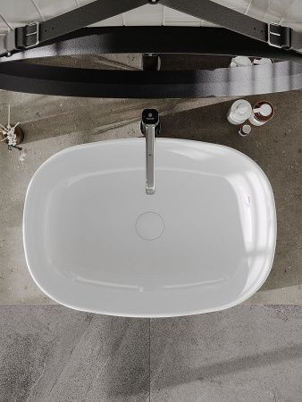 Раковина из сантехнического фарфора Orange B04-600W 60х40 накладная цвет белый