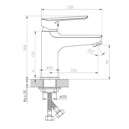 Смеситель Esko LG26GM на раковину серый