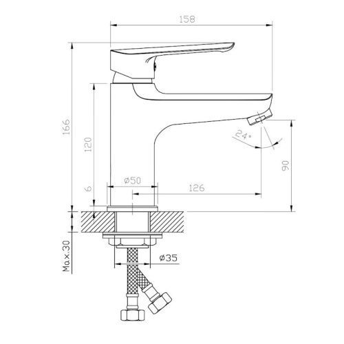 Смеситель Esko LG26GM на раковину серый - фото 3