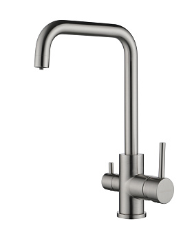 Смеситель для кухни Paulmark LOGAS Lo213021-NI на раковину никель без термостата