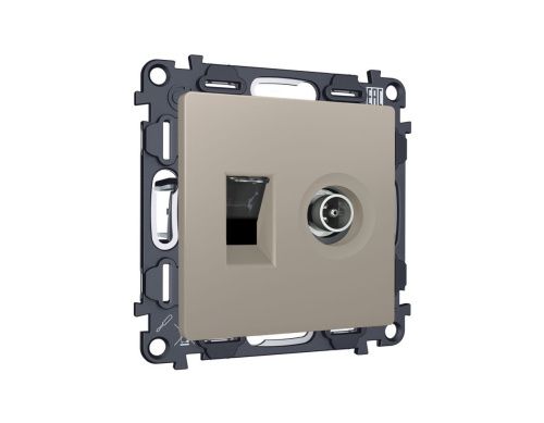 Комплект механизма розетки компьютерной + TV оконечной RJ-45 с автоматической защитной шторкой Ambrella Volt MA MA372510 - фото 3