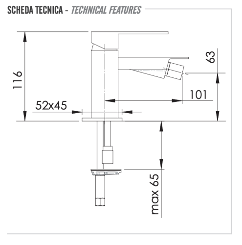 Смеситель Remer Q-Design QD21 на биде хром без термостата - фото 2