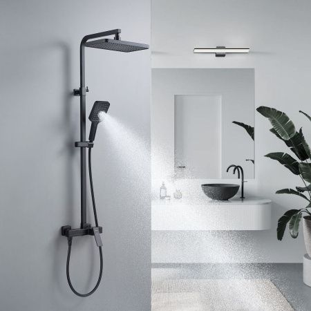Душевая стойка Shevanik S4636H настенная цвет черный