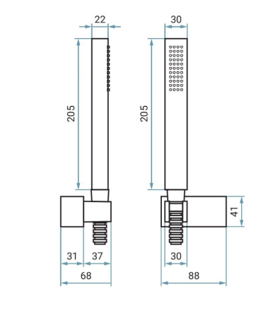 Душевой гарнитур Emmevi 131/ORS цвет брашированное золото