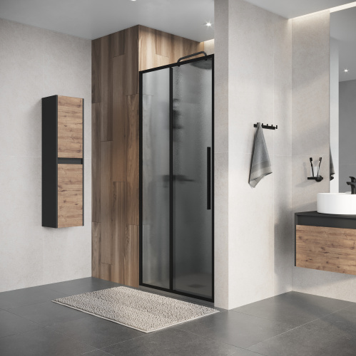 Душевая дверь Niagara Nova NG-84-L9CHB 90х195 стекло шиншилла профиль черный матовый - фото 5