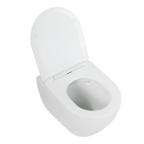Унитаз подвесной Cezares STYLUS CZR-6601-TH-TOR/CZR-2316-SC белый с сиденьем микролифт безободковый смыв торнадо - фото 2