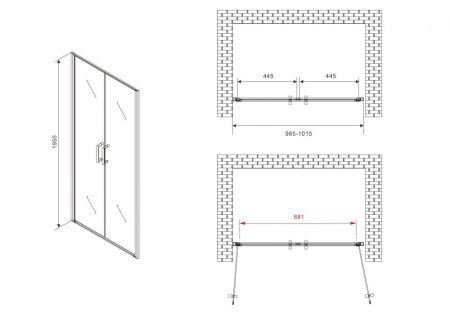Душевая дверь Abber Sonnenstrand AG04100C 100х195 стекло прозрачное профиль хром