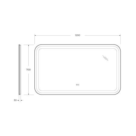 Зеркало с подсветкой Cezares STYLUS CZR-SPC-STYLUS-1200-700-TCH-WARM 120х70 подвесное