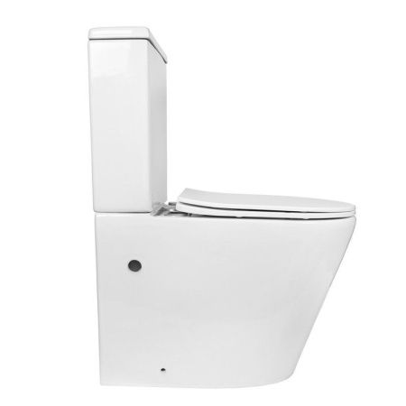 Унитаз напольный с бачком Bond Oval F03-00 белый с сиденьем безободковый душевой смыв