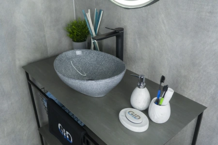 Раковина керамическая Gid Lago 54430 40х30 накладная цвет многоцветный без отверстий под смеситель