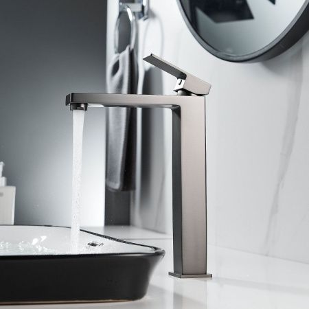 Смеситель для раковины Shevanik S9611T на столешницу оружейная сталь