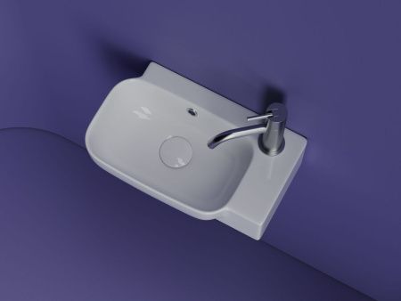 Раковина из сантехнического фарфора Ceramica Nova ELEMENT CN6074L 40х20 подвесная цвет белый 1 отверстие под смеситель