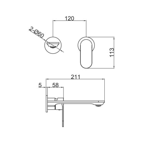 Смеситель для раковины Fashun A1185-35 настенный золото - фото 3