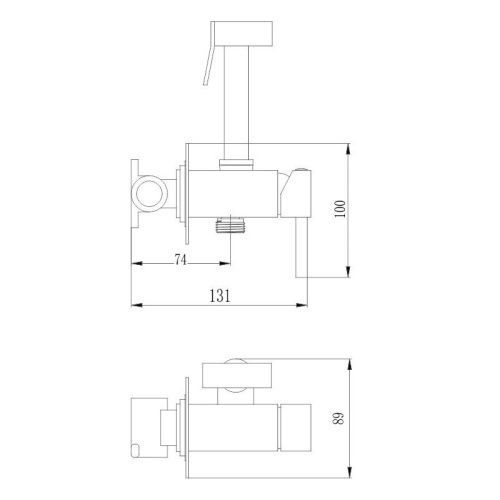 Гигиенический душ со смесителем Haiba HB5512-7 черный - фото 3