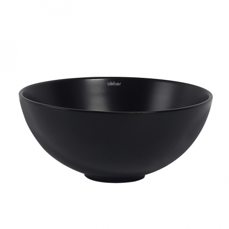 Раковина из санфаянса Abber BEQUEM AC2106MB 32х32 накладная цвет черный матовый без отверстий под смеситель