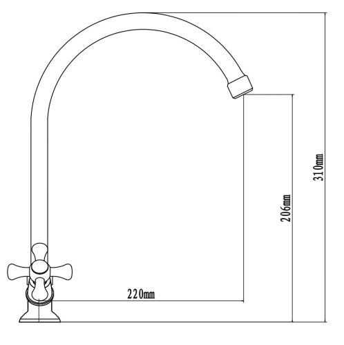 Смеситель для кухни Voda LAGUNA LGN519 на мойку хром - фото 3