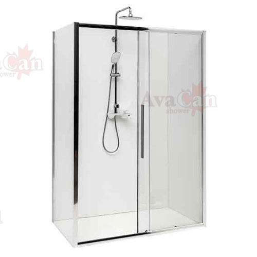 Душевой уголок AvaCan FC-120-SC80 140х80 стекло прозрачное профиль хром глянцевый без поддона - фото 5
