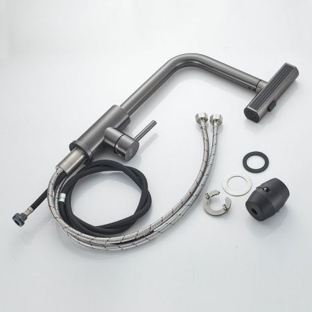 Смеситель для кухни Raffine F203T на мойку оружейная сталь