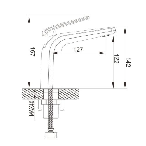 Смеситель Rose R3901F на раковину белый/хром - фото 3