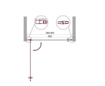 Душевая дверь BelBagno ETNA ETNA-B-1-90-C-Cr 90х195 стекло прозрачное профиль хром