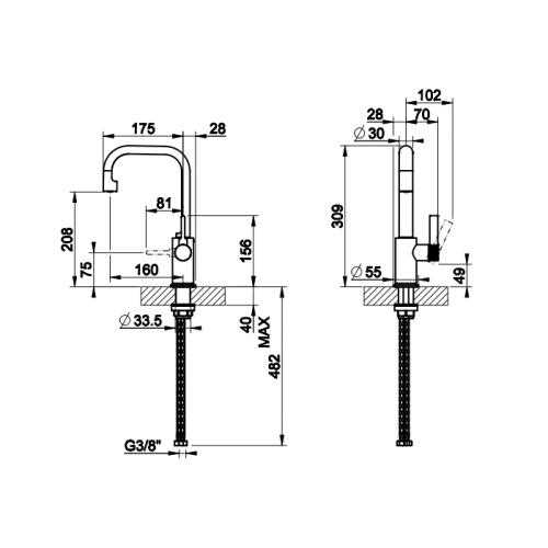Смеситель Gessi Inciso 58006#031 на раковину хром - фото 2