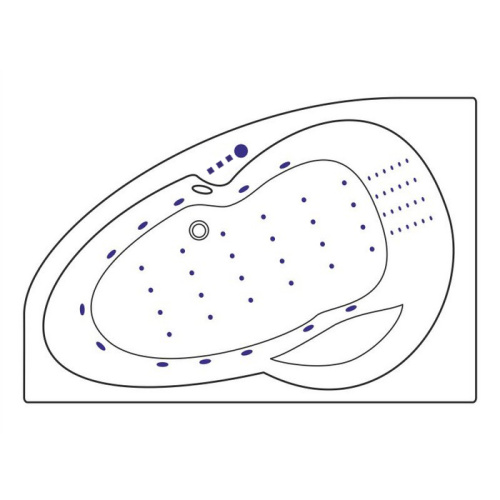Ванна акриловая гидромассажная Excellent NEWA WAEX.NEL16.NANO.CR 160х95 пристенная асимметричная с каркасом - фото 2