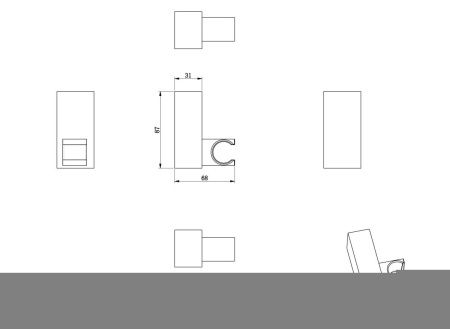 Держатель для душа Wonzon & Woghand WW-994201-BG золото