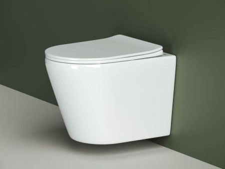 Унитаз подвесной Ceramica Nova HIGHLIGHT CN1804 белый с сиденьем микролифт безободковый душевой смыв