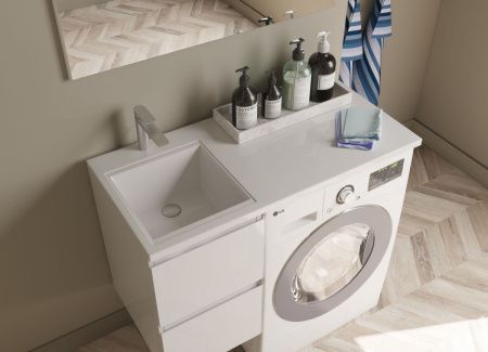 Раковина из искусственного камня Эстет Даллас ФР-00001971 100х50 накладная цвет белый 1 отверстие под смеситель