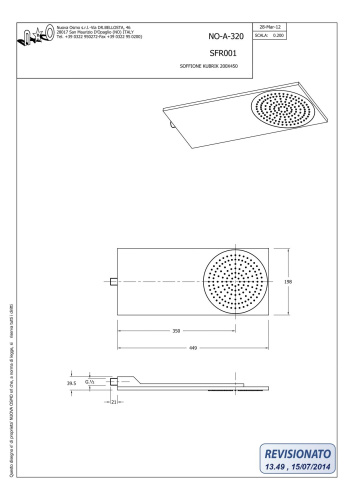 Душевая консольная головка Graffio Kubrick KU001/CR цвет хром - фото 2