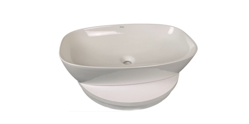 Раковина из сантехнического фарфора Sintesi SIN-LVB-APP-405 60х39 накладная цвет белый - фото 4