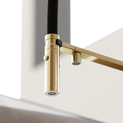 Смеситель для кухни Sancos Imola SC4010ZG на мойку черный/золото - фото 3