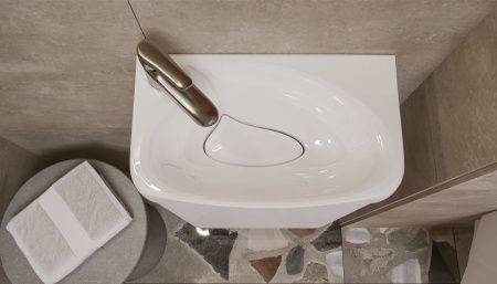 Раковина из искусственного камня Velvex BIO rkBIO.40-81 40х20 встраиваемая цвет белый 1 отверстие под смеситель