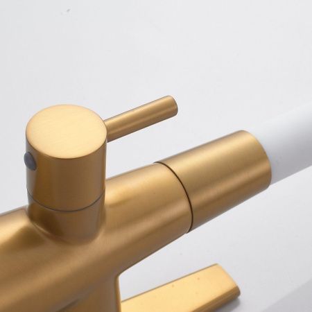 Смеситель для кухни Shevanik S668G на мойку золото/бежевый