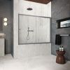 Душевая шторка на ванну Vegas-Glass ZV Protec ZV Protec 190 06 01 190х140 стекло прозрачное профиль вороненая сталь ориентация универсальная