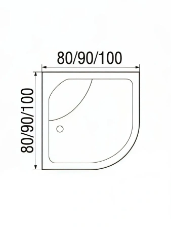 Душевая кабина River NARA 10000002159 80х80 четверть круга без крыши ориентация универсальная