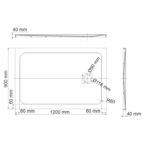 Душевой поддон WasserKRAFT Neime 19T 19T07 120x90 искусственный камень черный - фото 3