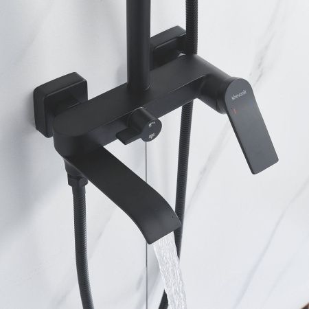 Душевая стойка Shevanik S4136H настенная цвет черный