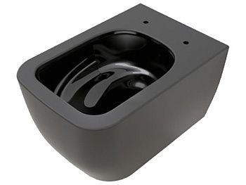 Чаша унитаза подвесная Scarabeo Teorema 2.0 5126TW/49 цвет черный без сиденья безободковая смыв торнадо