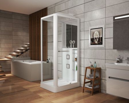 Душевая кабина Grossman GR122 100х80 прямоугольная с крышей ориентация универсальная