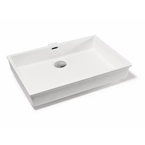 Раковина из искусственного камня MonteBianco Castello Uno 12113 55х37 встраиваемая цвет белый матовый без отверстий под смеситель - фото 2