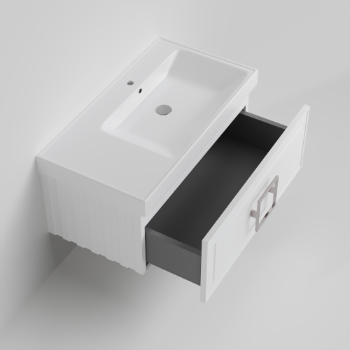 Тумба с раковиной La Fenice CUBO NFNC-01-CUB-B-90-1-90R 91х36х49 подвесная цвет белый - фото 2