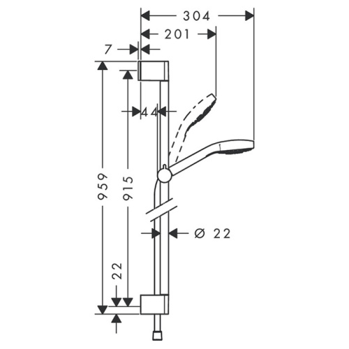 Душевой гарнитур Hansgrohe Croma Select 26573400 настенный хром/белый - фото 2
