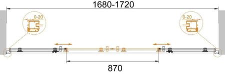 Душевая дверь Cezares ANIMA ANIMA-W-BF-2-170-P-Cr 170х195 стекло рифленое профиль хром