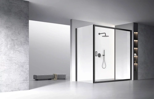 Душевой уголок Veconi Rovigo RV060B-180120-01-C5 180х120 стекло прозрачное профиль черный без поддона - фото 2 Душевой уголок Veconi Rovigo RV060B-180120-01-C5 180х120 стекло прозрачное профиль черный без поддона - фото 2