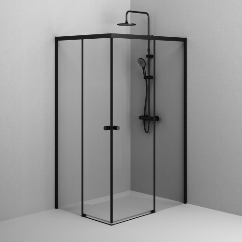 Душевой уголок Am.Pm X-Joy W94G-403-12090-BТ 118х88 стекло прозрачное профиль черный матовый без поддона - фото 5
