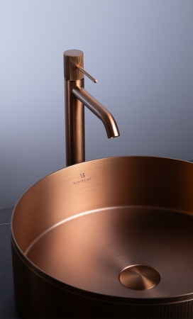 Раковина из нержавеющей стали AltroBagno Costoso AltroBagnoCostoso001007RaSp 40х40 накладная цвет медь